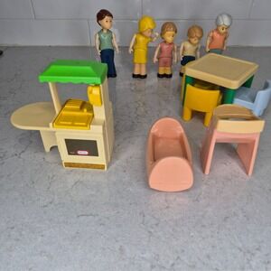 Little Tikes Dollhouse People Furniture 13pc Lot Vintage Multicolor Kids‎